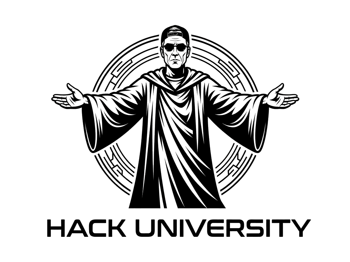 Hack University, the robed figure